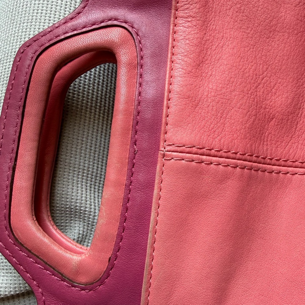Coach Coral and Pink Leather Tote - Picture 7 of 10